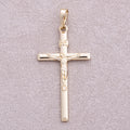 14K Gold Plated Flat Religious Cross Pendant - Sold Each
