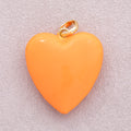 16K Gold Plated Colorful Pastel Heart Pendant - Sold Each
