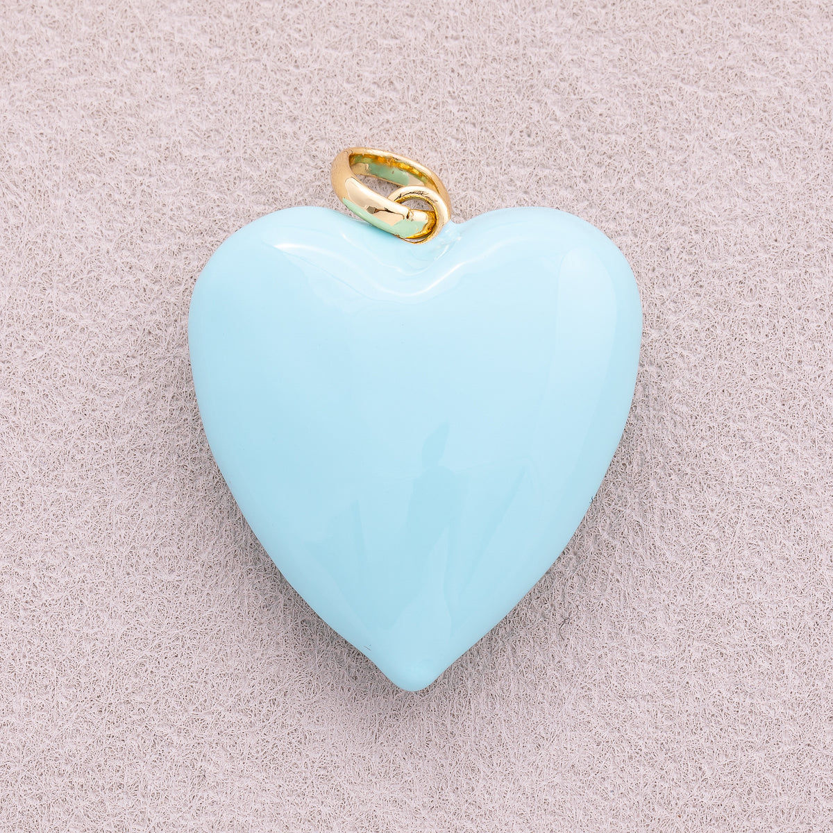 16K Gold Plated Colorful Pastel Heart Pendant - Sold Each