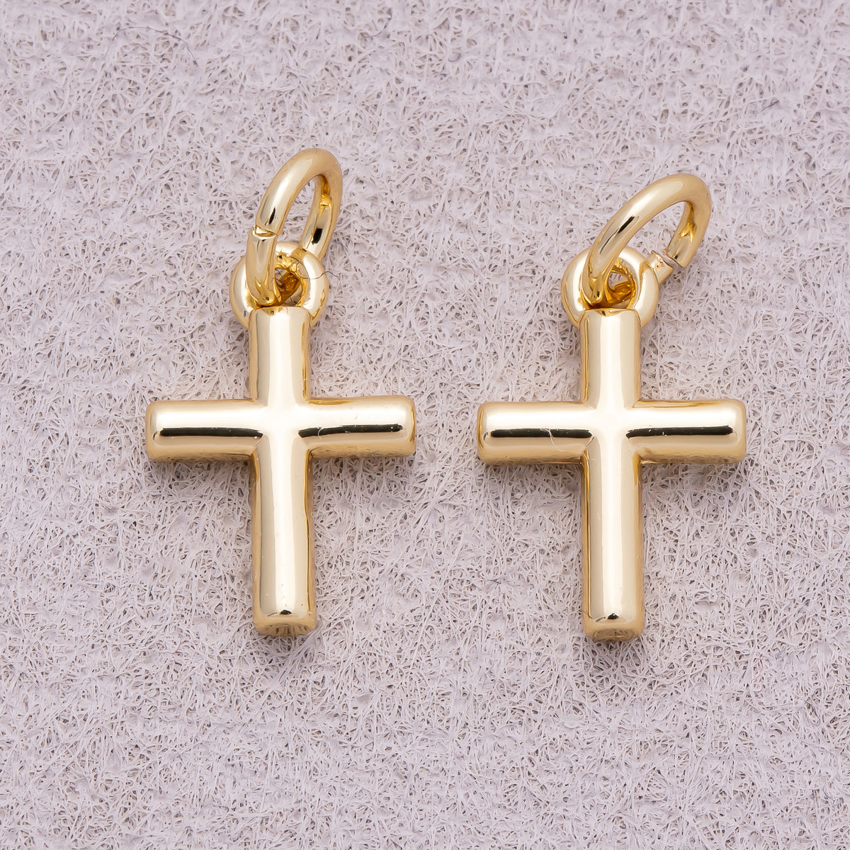 16K Gold Plated Plain Cross religious Charm - Sold Each