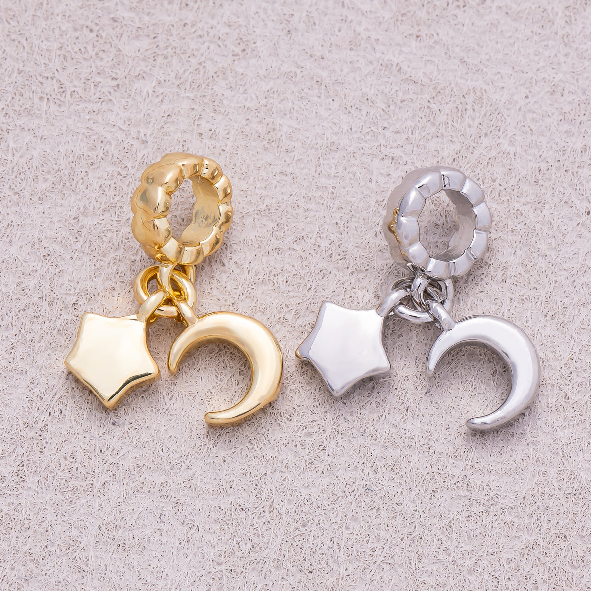 16K Gold Plated Mini Celestial Moon & Star Pendant - Sold Each
