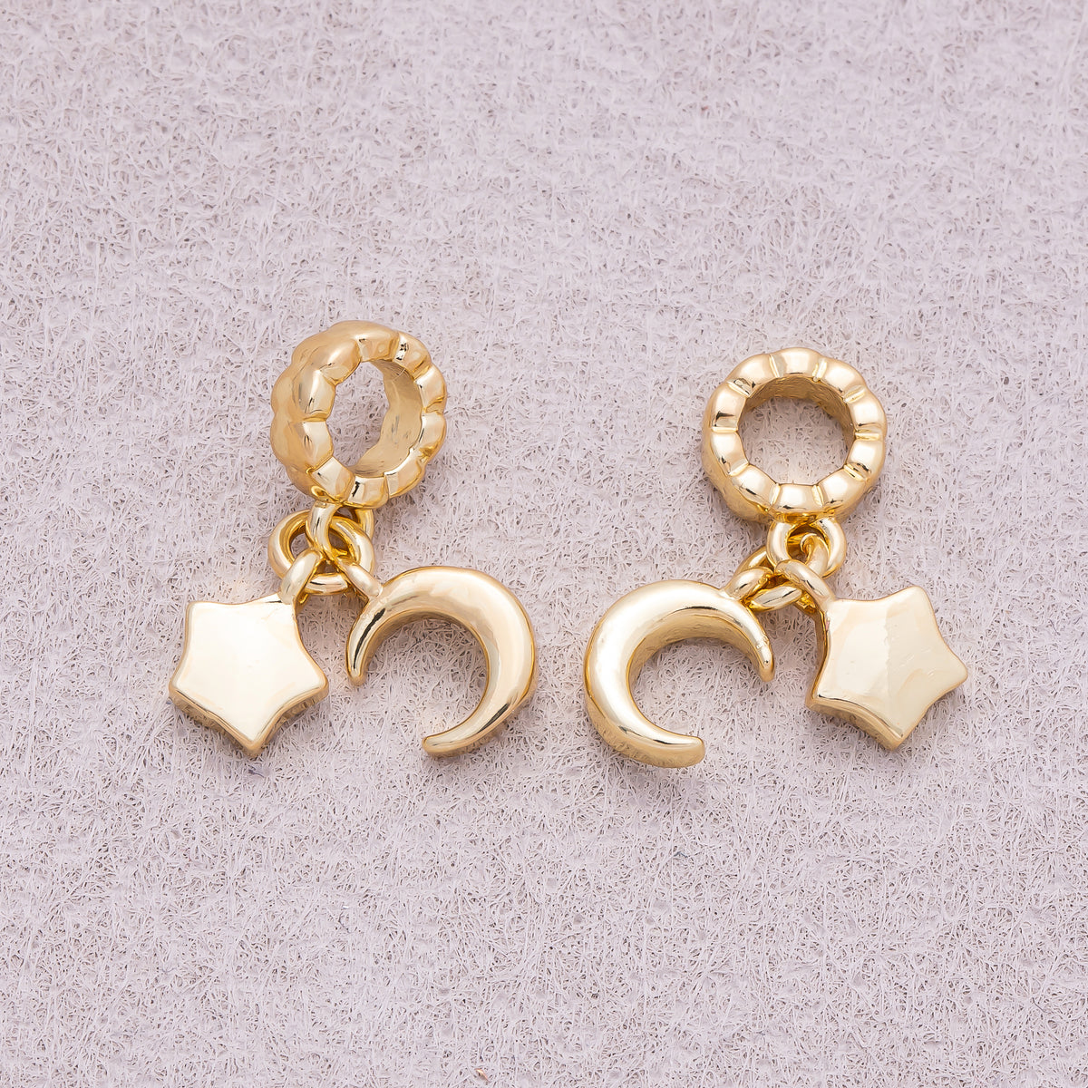16K Gold Plated Mini Celestial Moon & Star Pendant - Sold Each