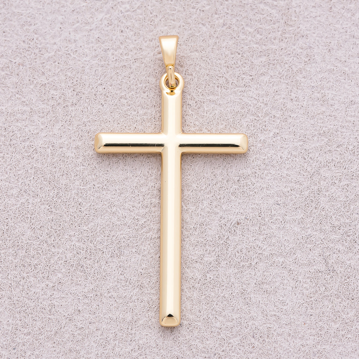 14K Gold Plated Plain Religious Cross Charm - Sold Each