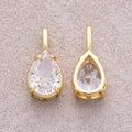 16K Gold Plated Clear CZ Teardrop Pendant - Sold Each