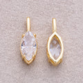 16K Gold Plated Clear CZ Marquise Pendant - Sold Each