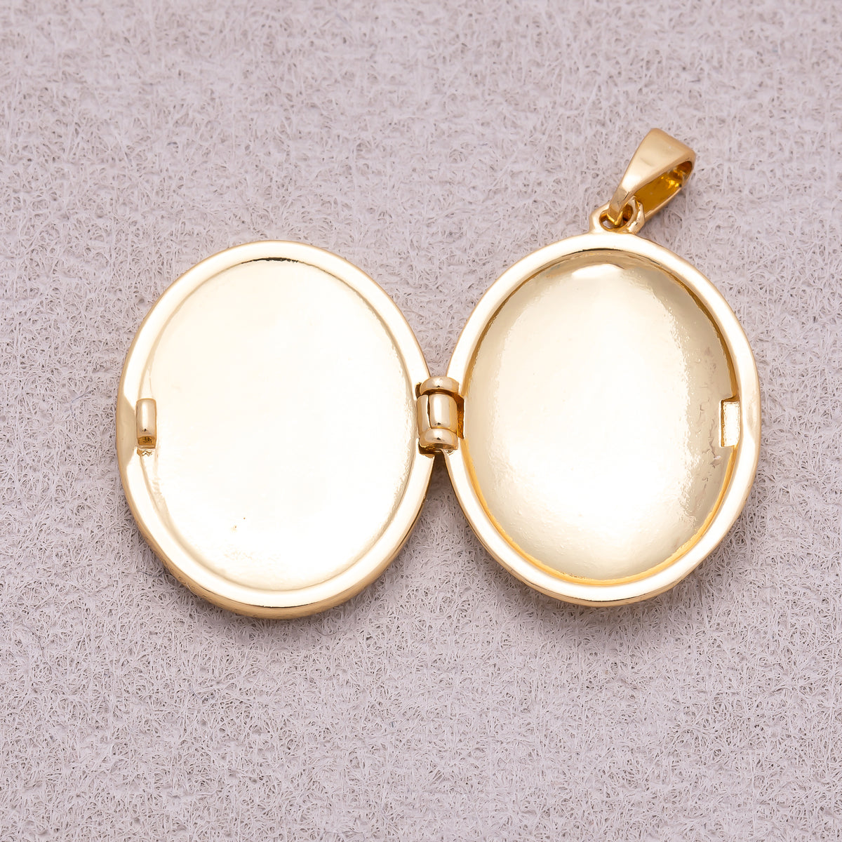 16K Gold Plated White & Pink Mother of Pearl Leaf Oval Open Locket Pendant - Sold Each