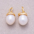 16K Gold Plated Teardrop Freshwater Pearl Cap Pendant - Sold Each