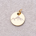 Gold PVD Stainless Steel Minimalist Nature Round Disc Medallion Charm
