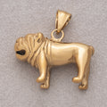 Gold PVD Stainless Steel Bulldog Animal Pet Multidimensional Pendant in Gold & Silver