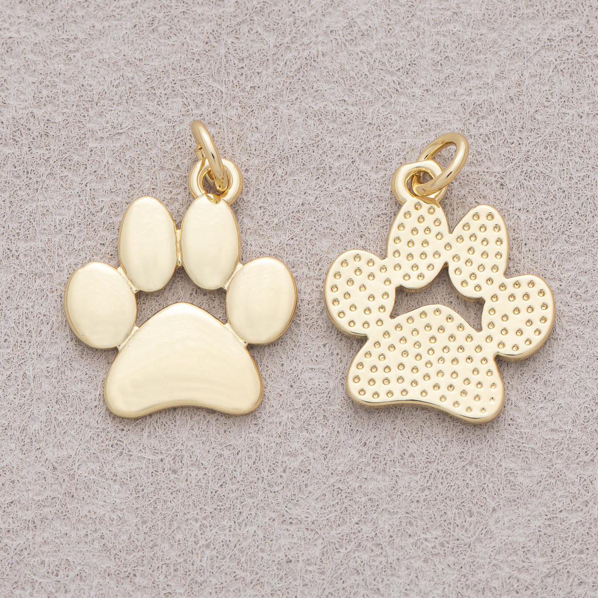 16K Gold Plated Minimalist Animal Pet Paw Charm - Sold Each