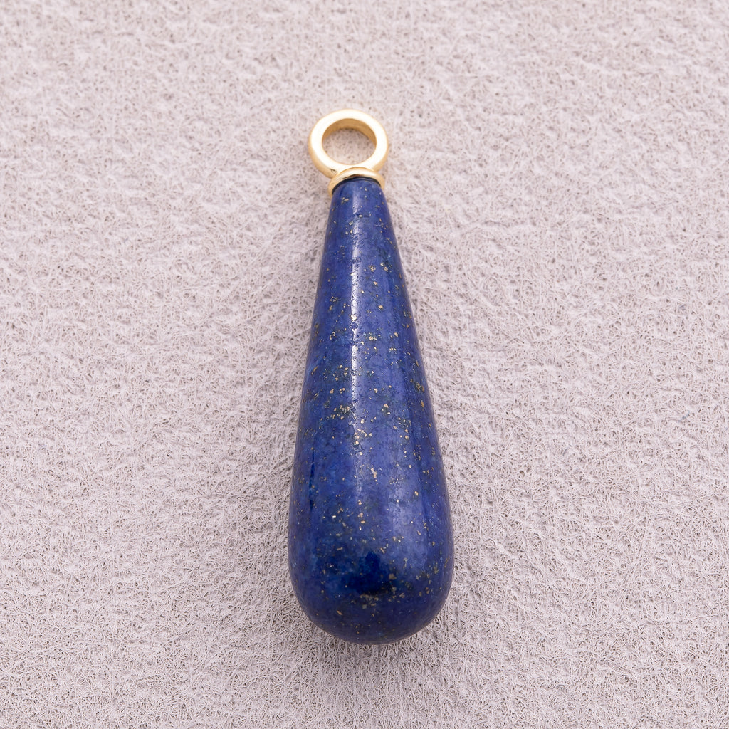 18K Gold Plated Multicolor Natural Gemstone Long Teardrop Pendant - Sold Each
