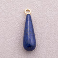 18K Gold Plated Multicolor Natural Gemstone Long Teardrop Pendant - Sold Each