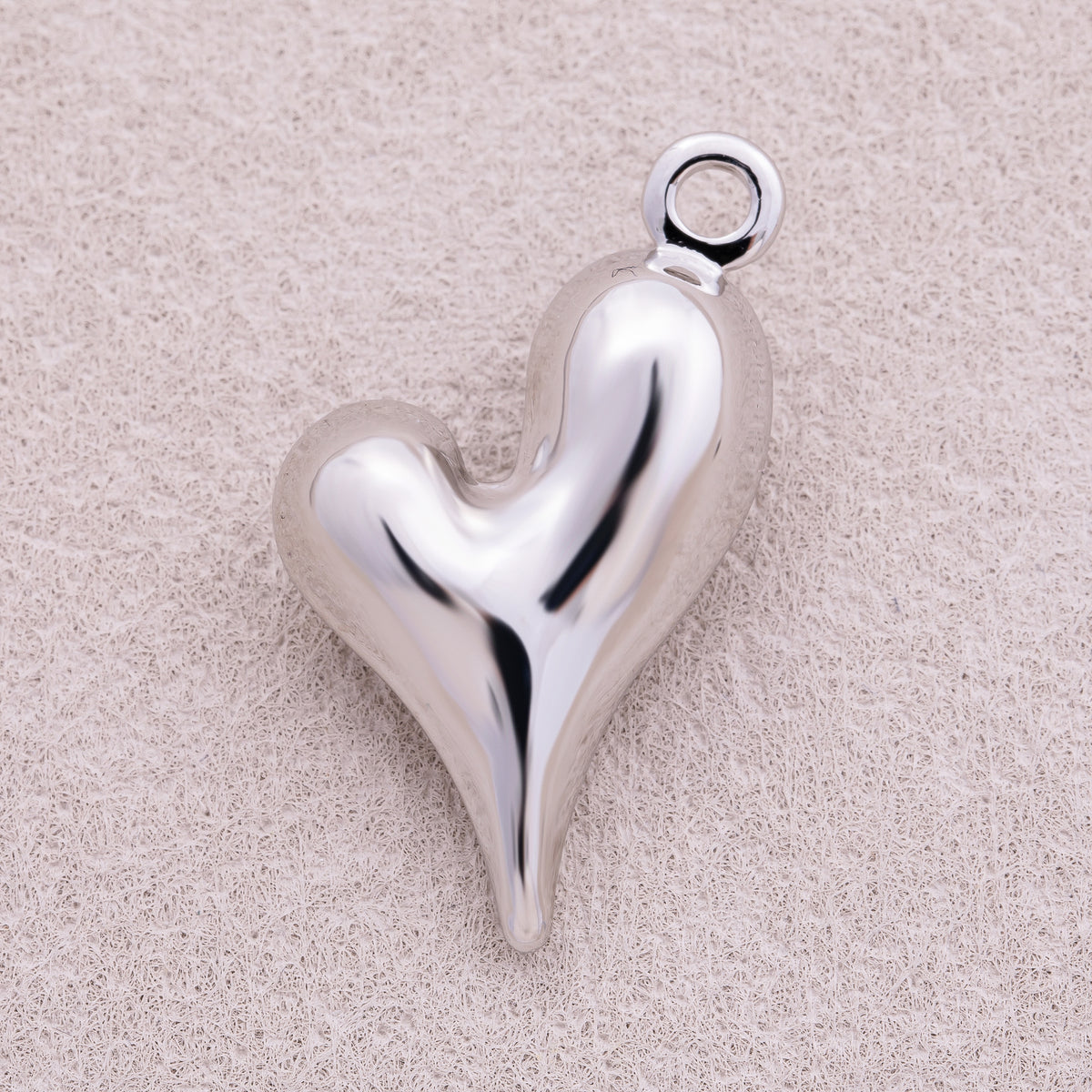 16K Gold Plated Asymmetric Chubby Heart Charm - Sold Each