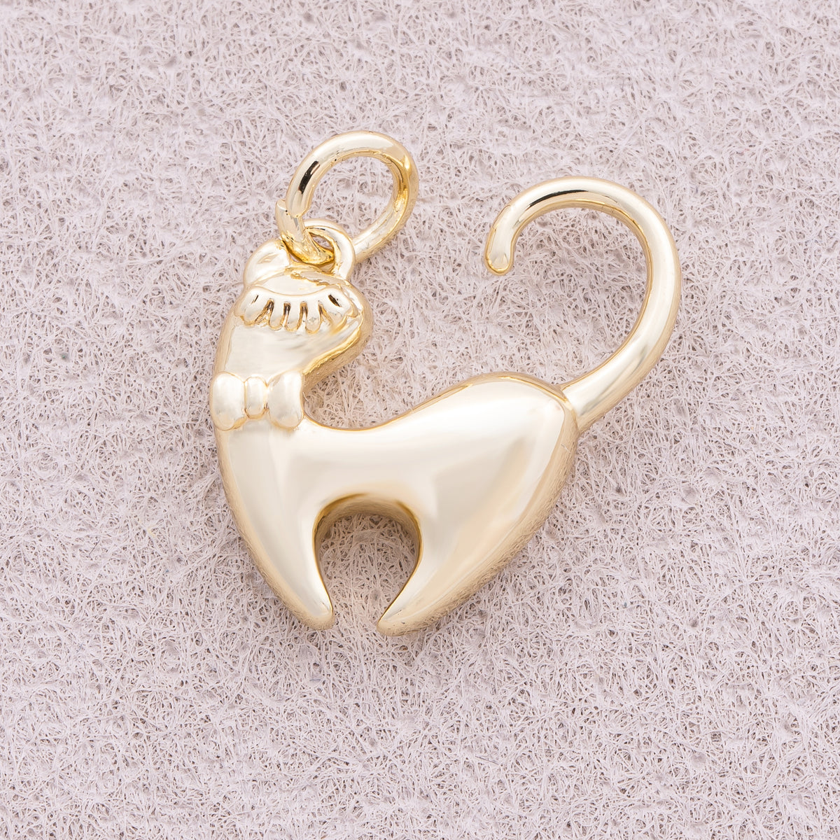 16K Gold Plated Back Side Kitty Cat Animal Charm - Sold Each