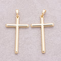 14K Gold Plated Plain Religious Cross Charm - Sold Each
