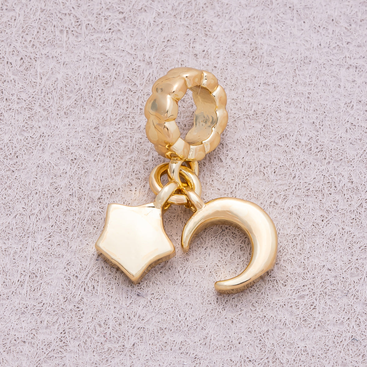 16K Gold Plated Mini Celestial Moon & Star Pendant - Sold Each