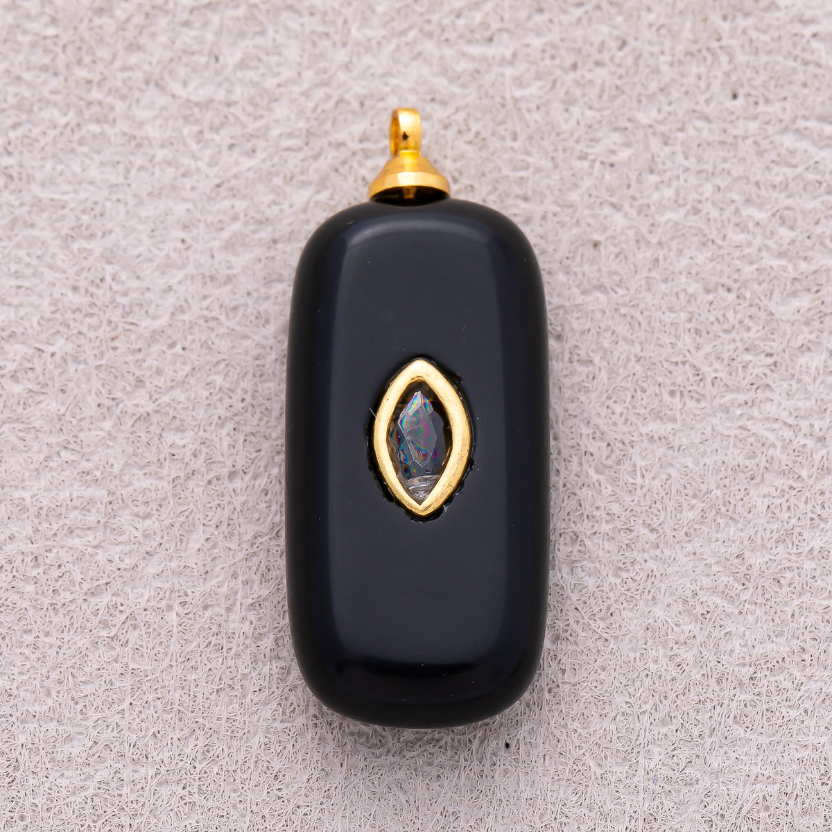 18K Gold Plated Multicolor Bezel set Natural Gemstone Rectangular Pendant - Sold Each