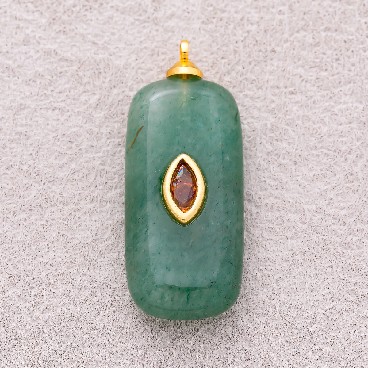 18K Gold Plated Multicolor Bezel set Natural Gemstone Rectangular Pendant - Sold Each