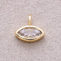 16K Gold Plated Bezel Set CZ Marquise Pendant - Sold Each