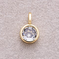 16K Gold Plated Bezel Set CZ Round Solitaire Pendant - Sold Each