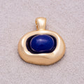 16K Gold Plated Colorful Natural Gemstone Irregular Oval Charm - Sold Each