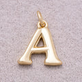 16K Gold Plated Retro Groovy Initial Letter Charm (A-Z) - Sold Each