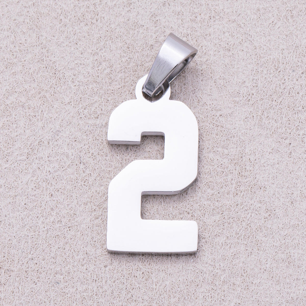 Stainless Steel Classic Varsity Block Number Pendant Set (0-9)