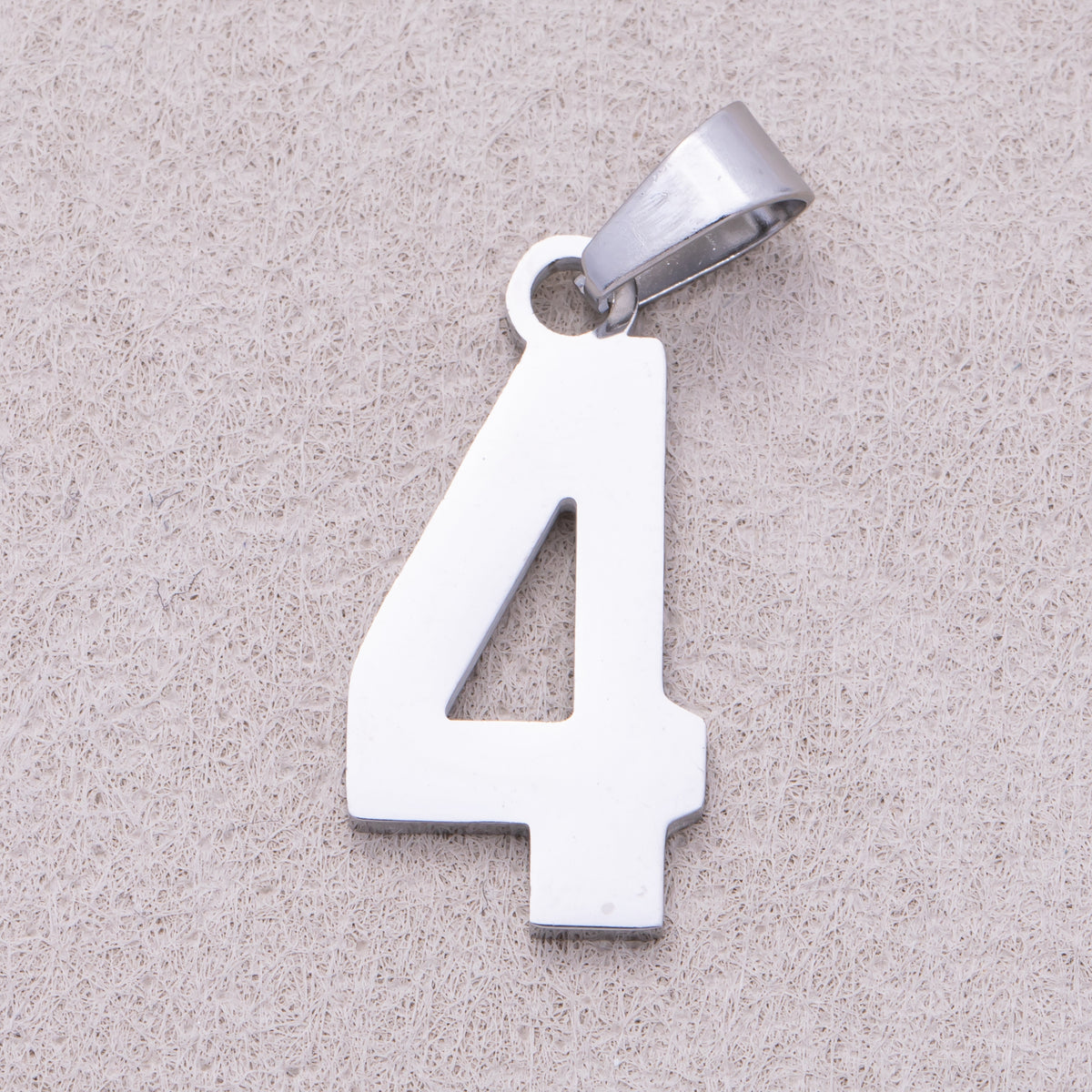 Stainless Steel Classic Varsity Block Number Pendant Set (0-9)