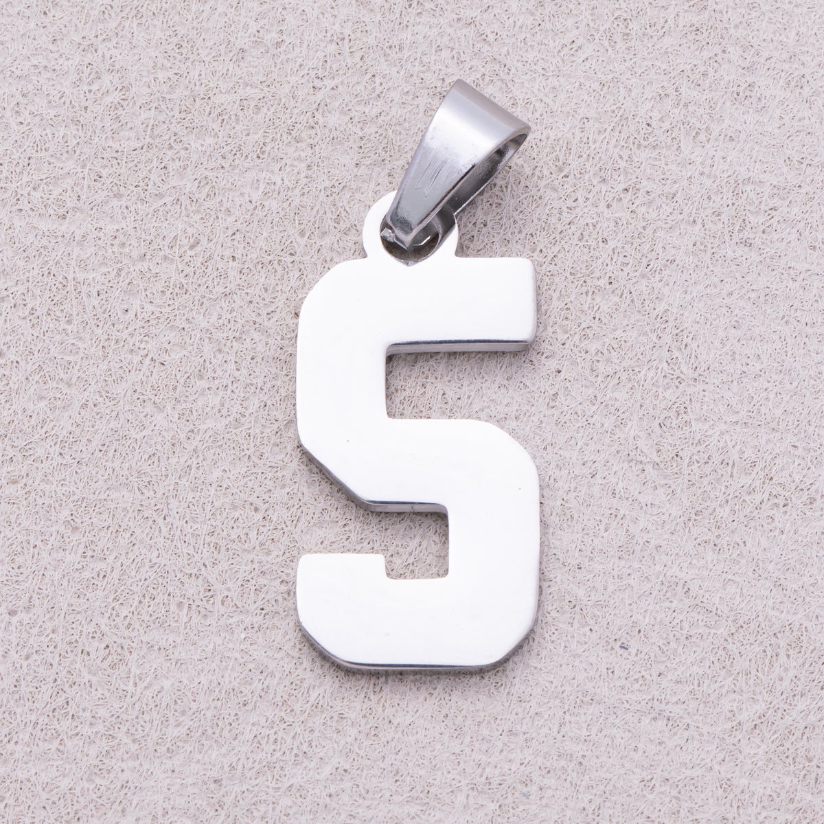 Stainless Steel Classic Varsity Block Number Pendant Set (0-9)