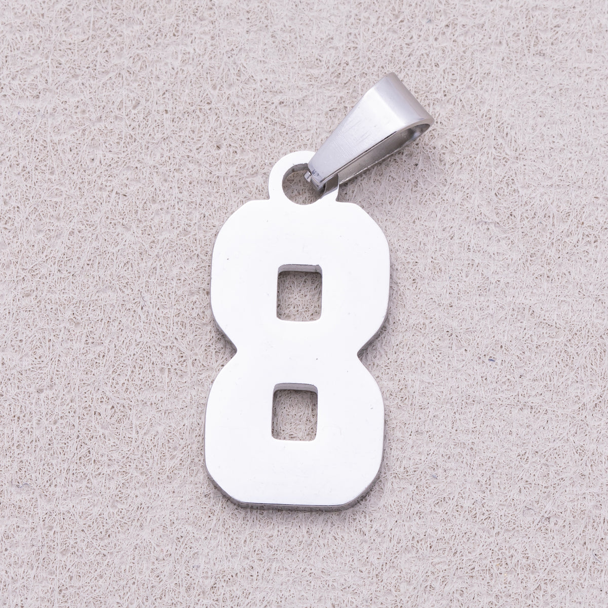 Stainless Steel Classic Varsity Block Number Pendant Set (0-9)