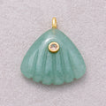 16K Gold Plated Solitaire CZ Ocean Scallop Beach Acrylic Pendant - Sold Each