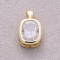 16K Gold Plated Clear CZ Mini Oval Bezel Pendant - Sold Each