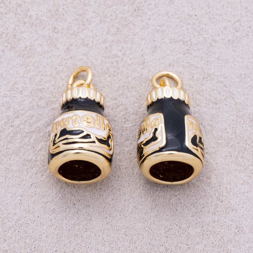 16K Gold Plated Chocolate Jam Enamel 3D Multidimensional Charm - Sold Each