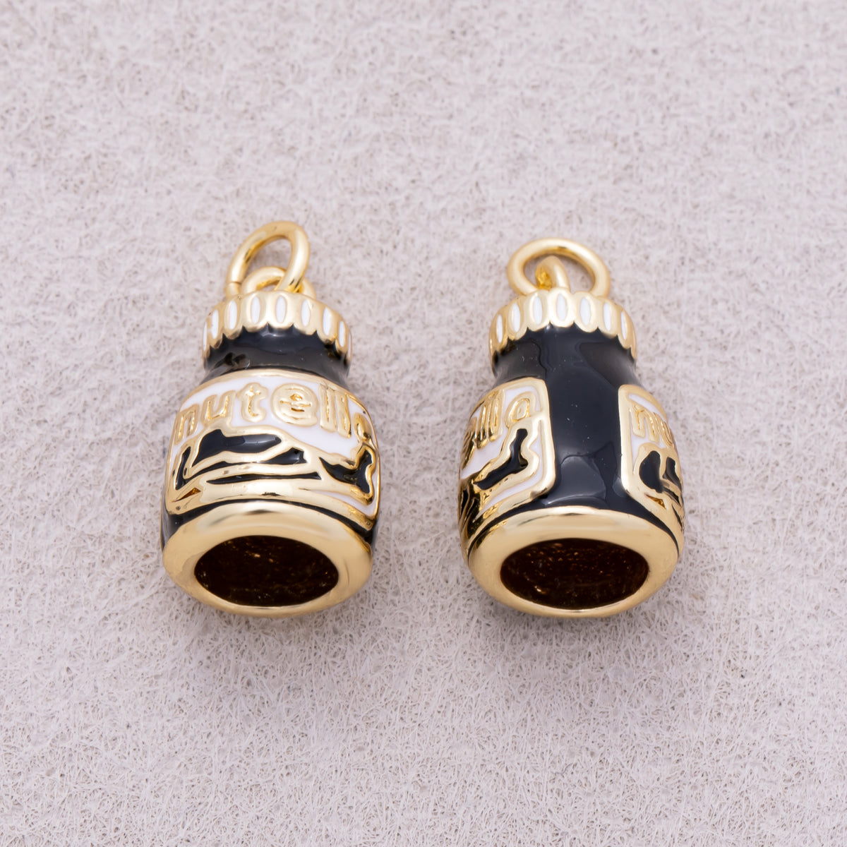 16K Gold Plated Chocolate Jam Enamel 3D Multidimensional Charm - Sold Each