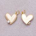 16K Gold Plated Clear CZ Heart Mini Charm - Sold Each