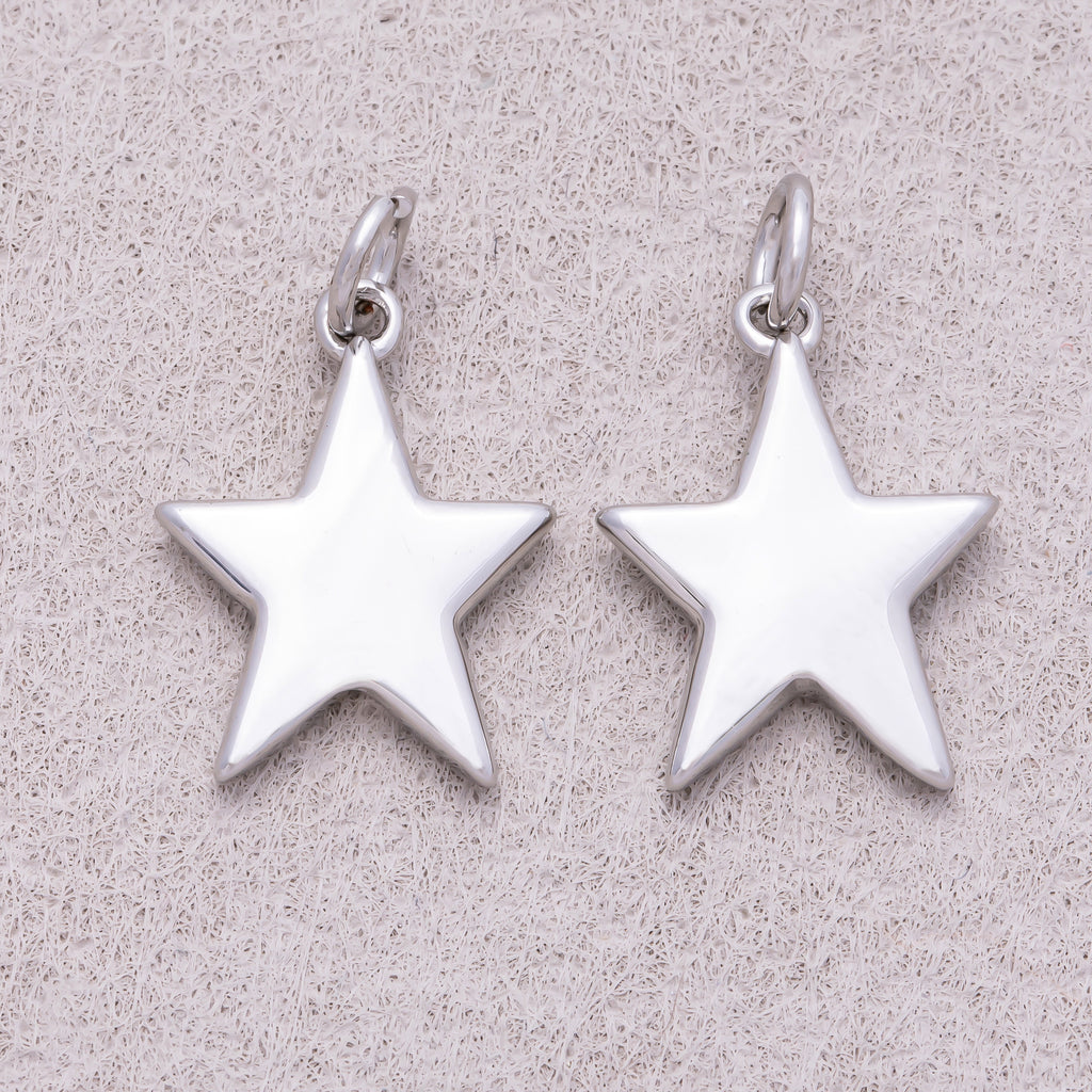 Silver Mini Star Charms Double Sided Charm - Sold Each