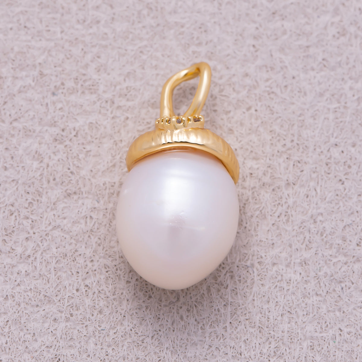 16K Gold Plated Teardrop Freshwater Pearl Cap Pendant - Sold Each