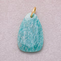 16K Gold Plated Colorful Organic Teardrop Asymmetric Natural Gemstone Pendant - Sold Each