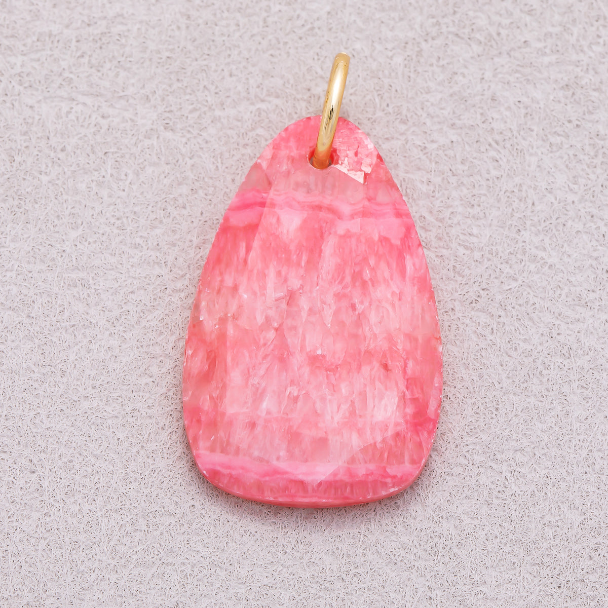 16K Gold Plated Colorful Organic Teardrop Asymmetric Natural Gemstone Pendant - Sold Each