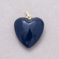 New Fall Color Colorful Glossy Enamel Puffy Heart Pendant - Sold Each