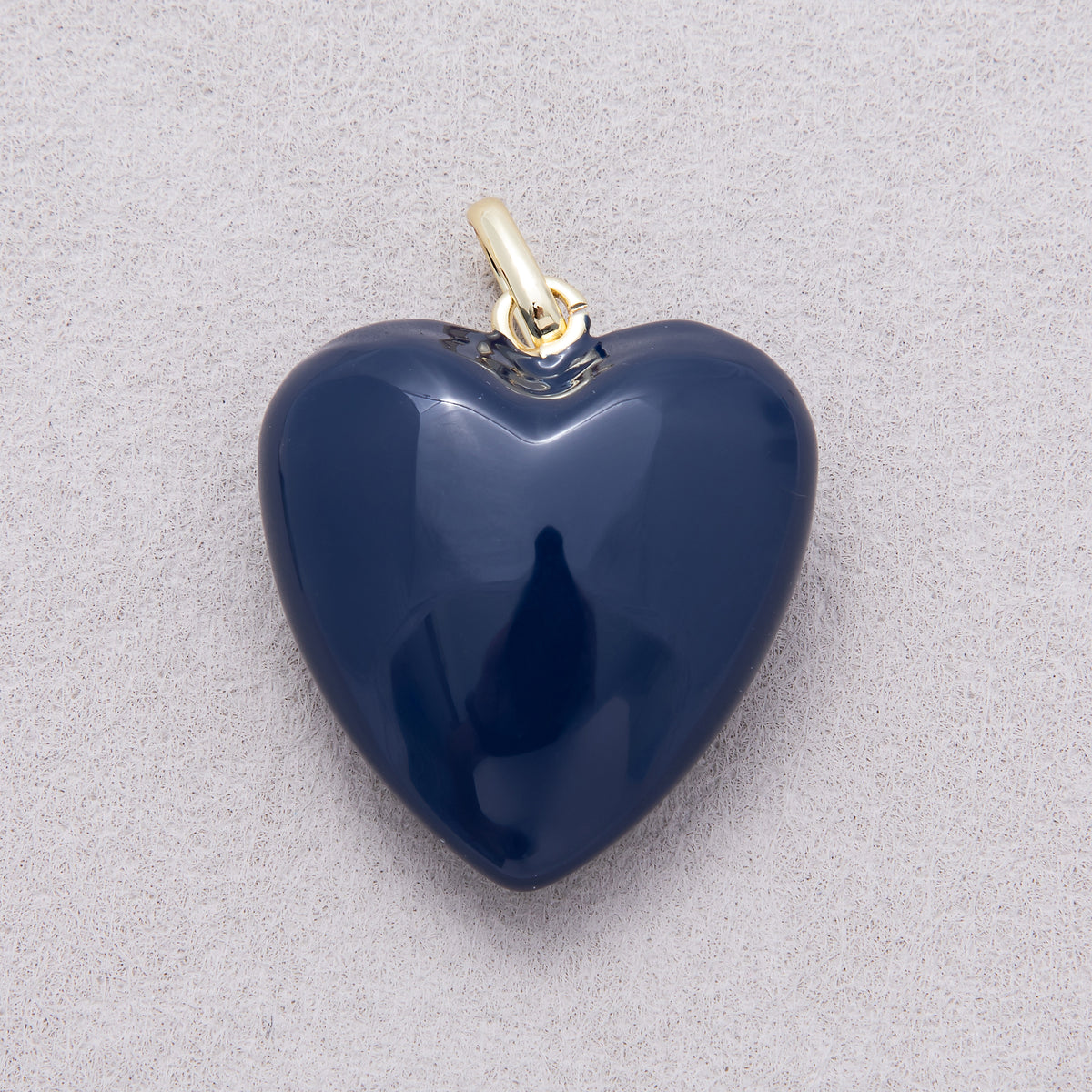 New Fall Color Colorful Glossy Enamel Puffy Heart Pendant - Sold Each