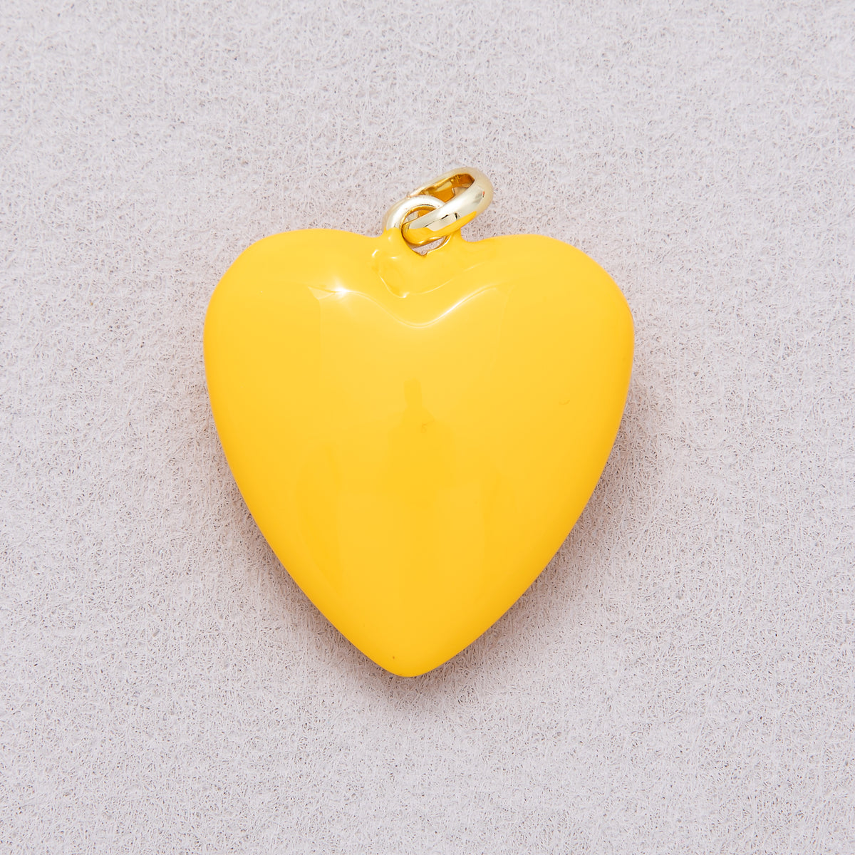 New Fall Color Colorful Glossy Enamel Puffy Heart Pendant - Sold Each