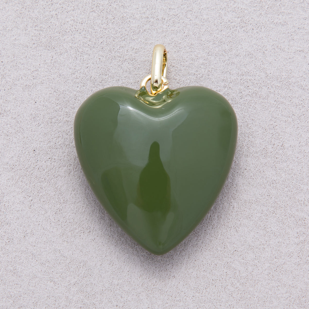 New Fall Color Colorful Glossy Enamel Puffy Heart Pendant - Sold Each
