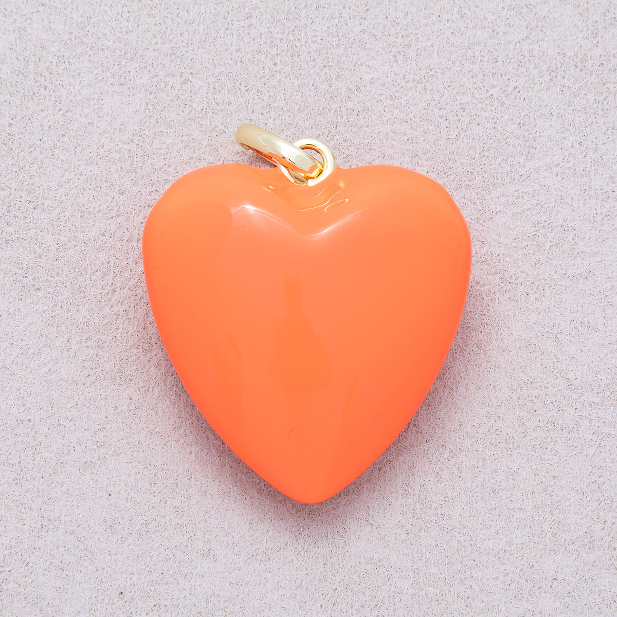 New Fall Color Colorful Glossy Enamel Puffy Heart Pendant - Sold Each