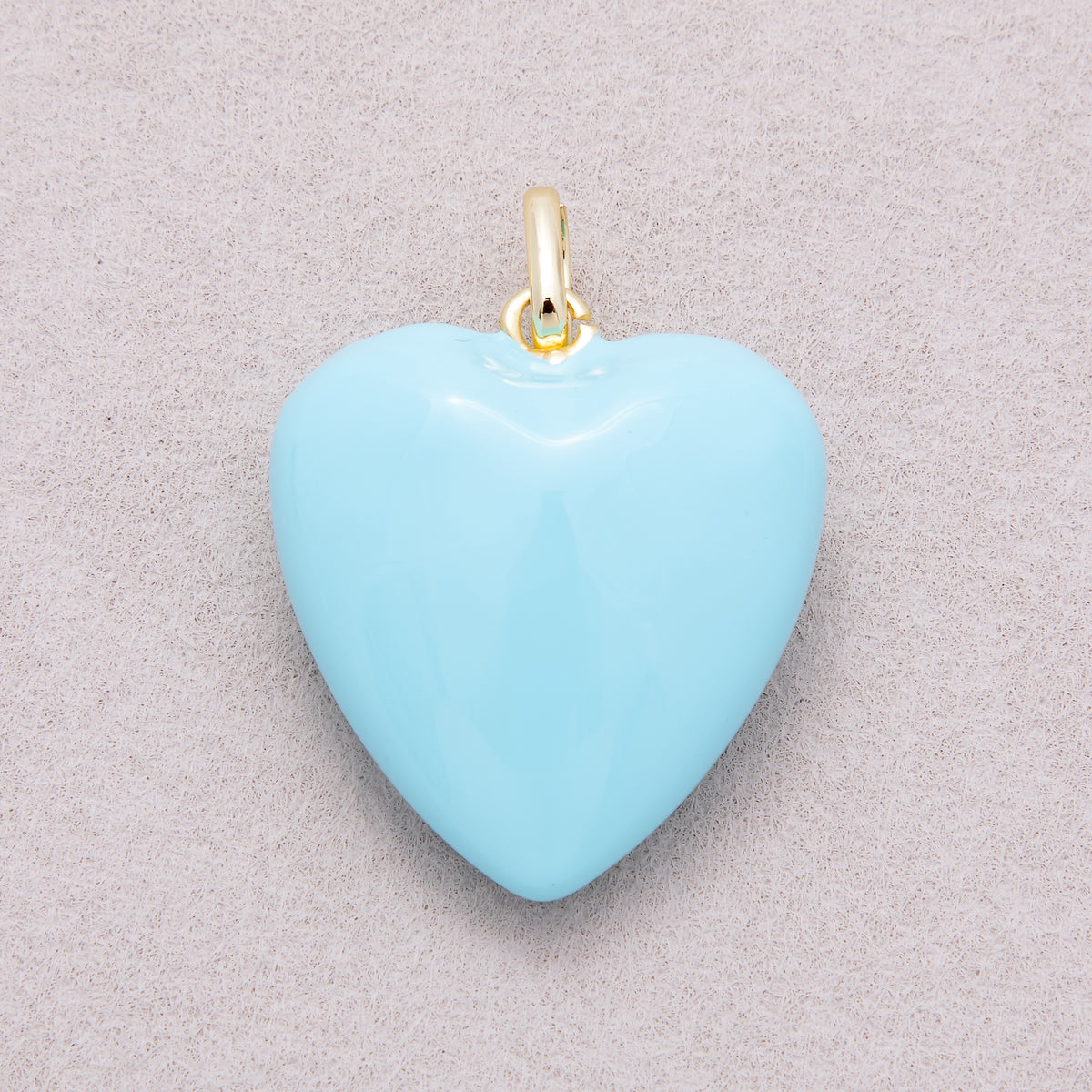 New Fall Color Colorful Glossy Enamel Puffy Heart Pendant - Sold Each