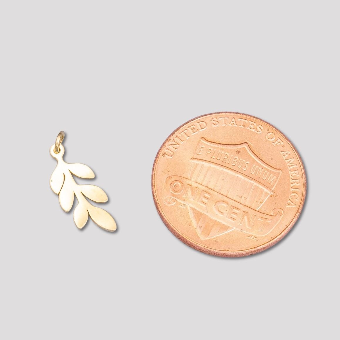 Launch Promo: 24K Gold PVD Stainless Steel Floral Leaf Drop Charm | Sold Each
