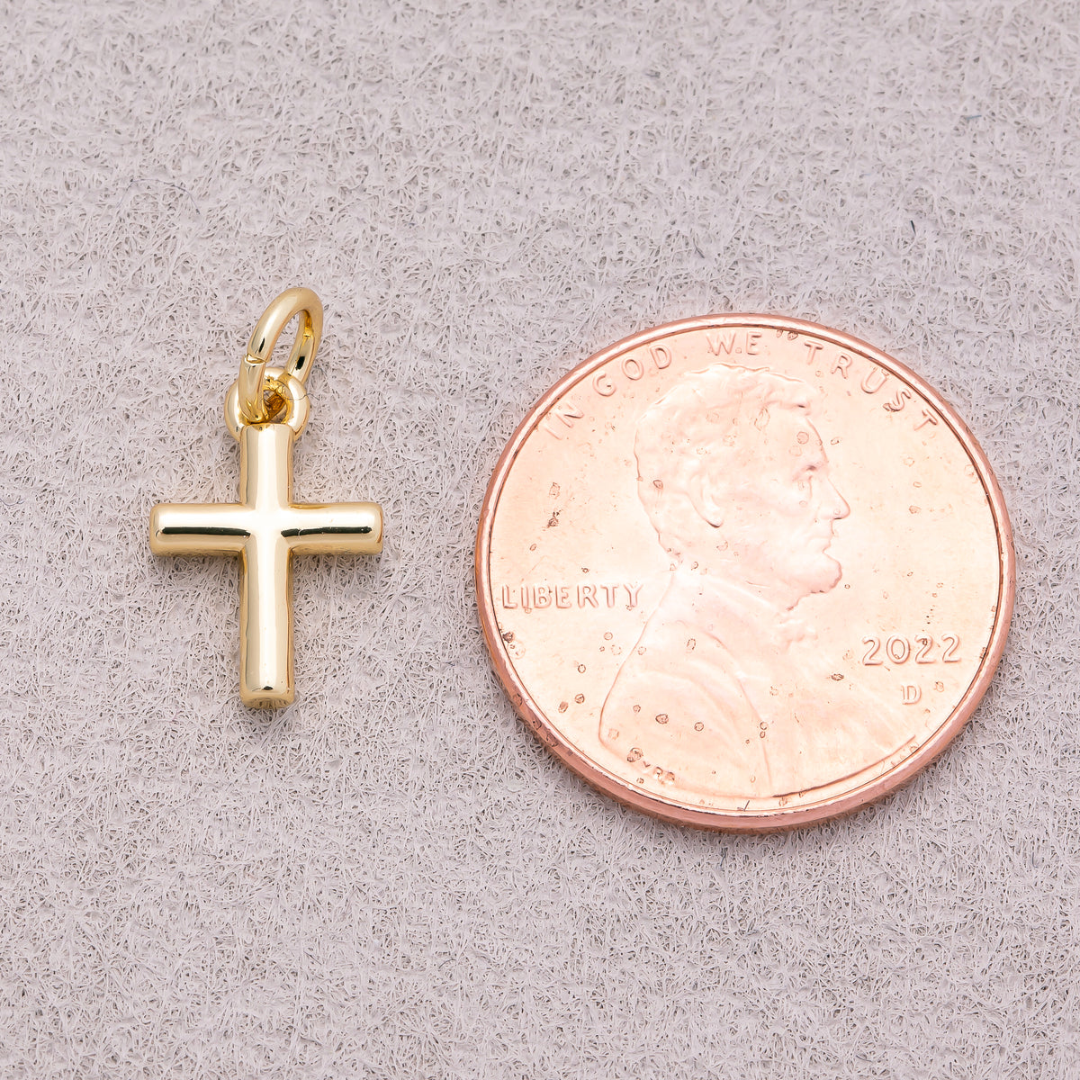 16K Gold Plated Plain Cross religious Charm - Sold Each