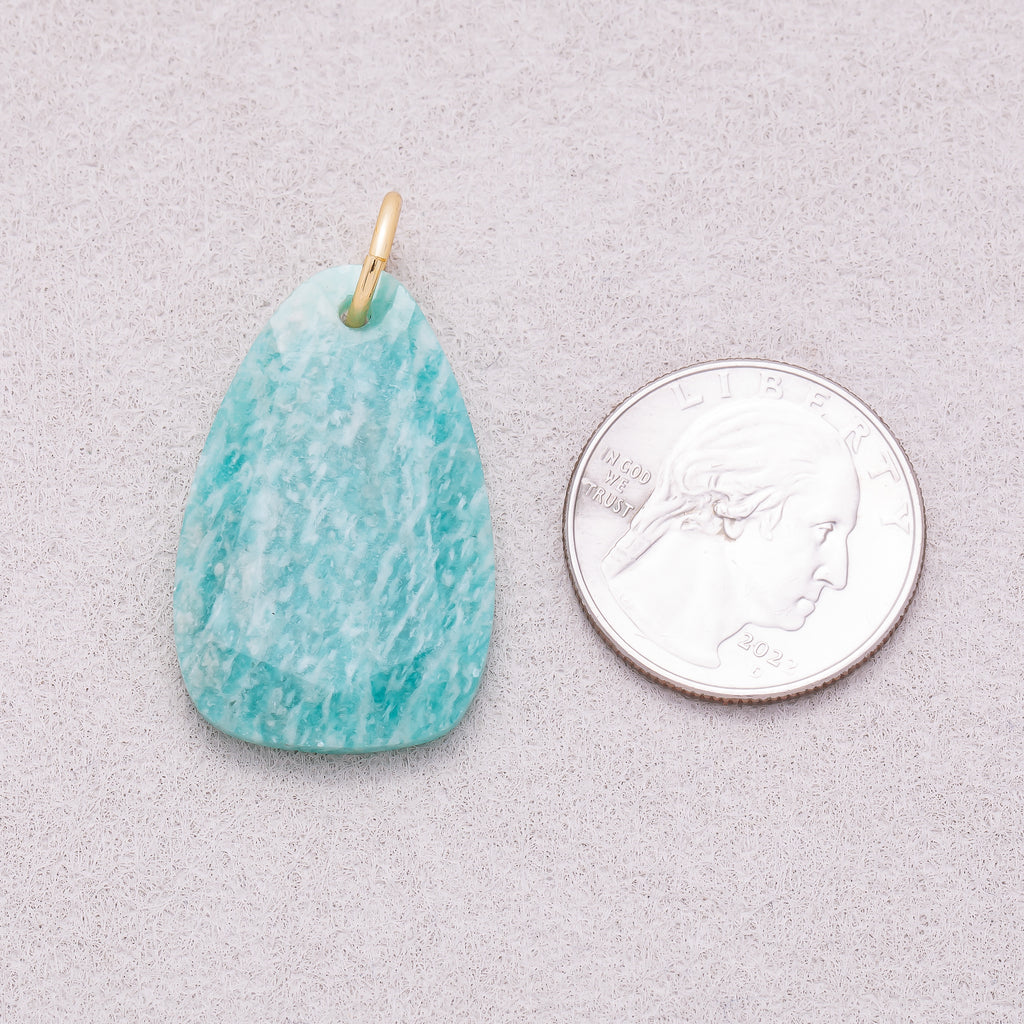 16K Gold Plated Colorful Organic Teardrop Asymmetric Natural Gemstone Pendant - Sold Each