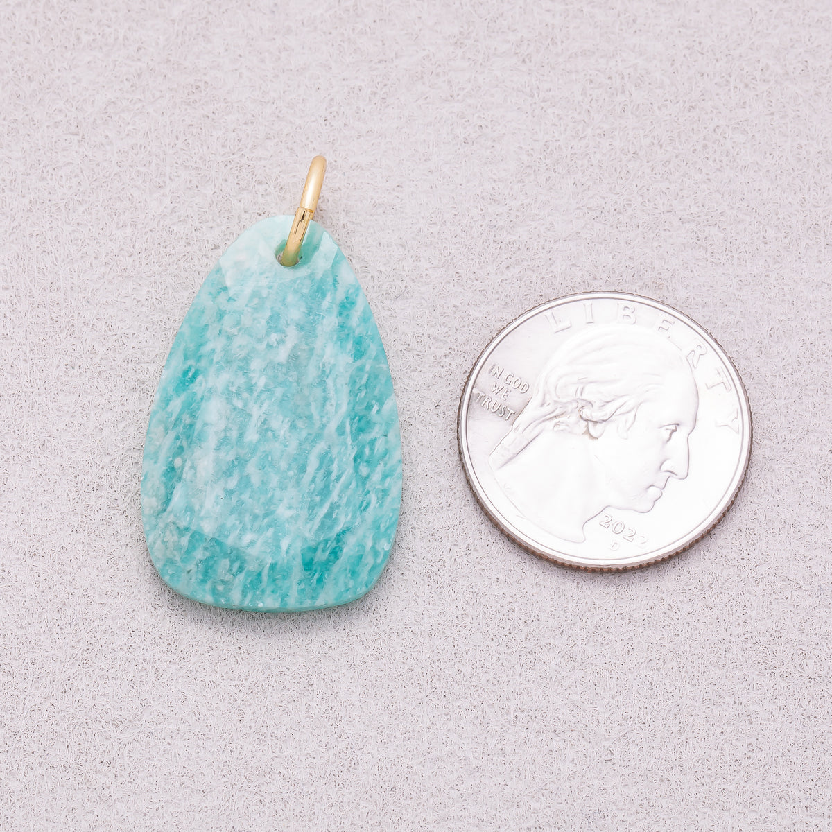 16K Gold Plated Colorful Organic Teardrop Asymmetric Natural Gemstone Pendant - Sold Each