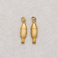 Launch Promo: 24K Gold PVD Stainless Steel Textured Fish Animal Charm | Sold Each